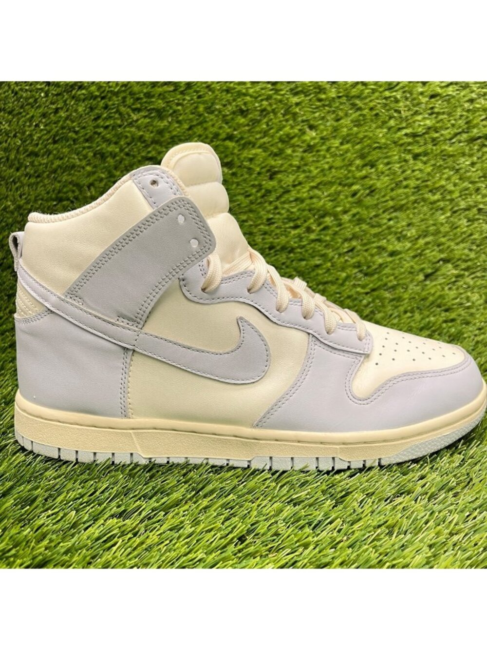 Nike Dunk High Women Size 9.5 Sail Football Gray Athletic Leather Shoes Sneakers